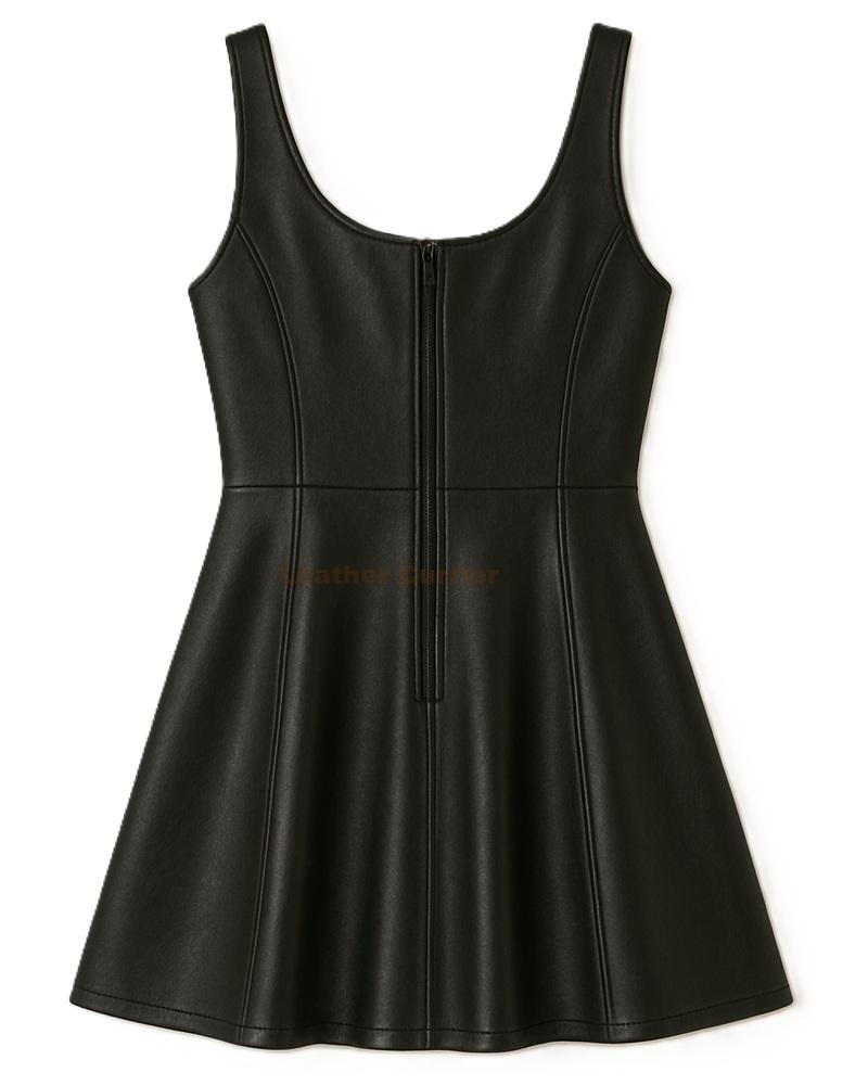 Black Leather Skater Skirt Outfit back