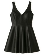 Black Leather Skater Skirt Outfit no model Black Leather Skater Skirt Outfit no model