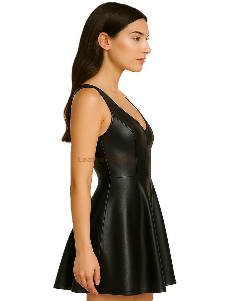 Black Leather Skater Skirt Outfit side 2