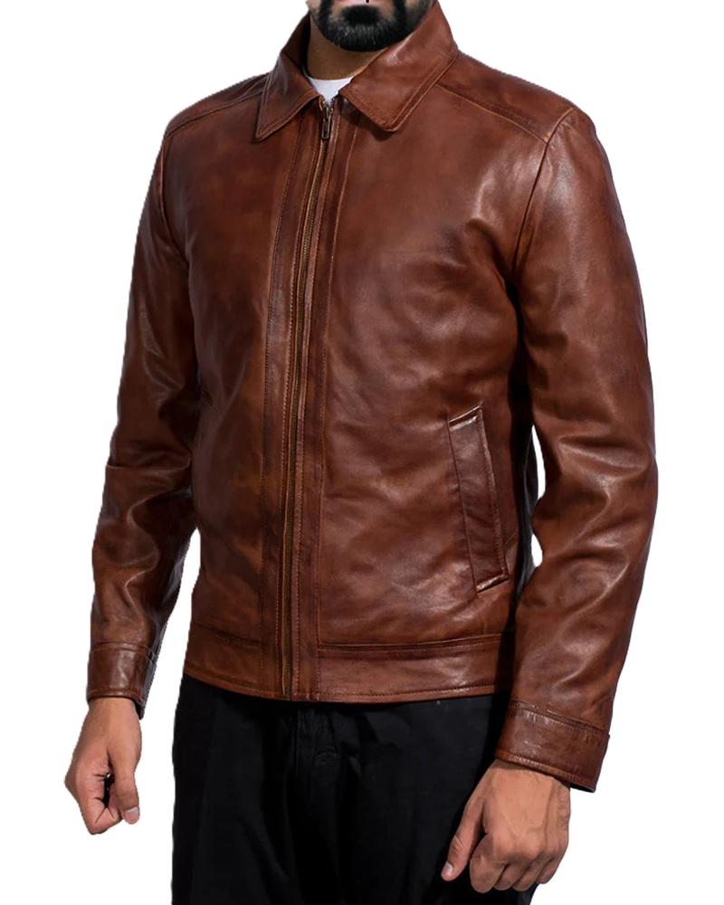 Inferno Brown Leather Jacket Main Front Side