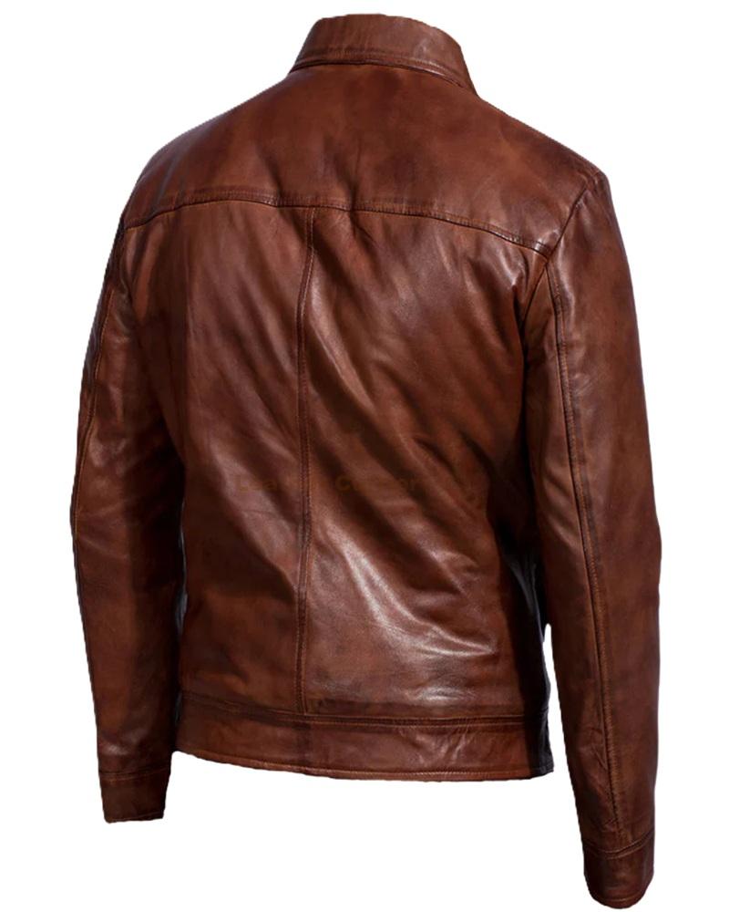 Inferno Brown Leather Jacket Main Back Side