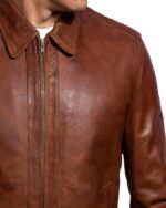 Inferno Distressed Brown Leather Jacket for Men Zoom Inferno Distressed Brown Leather Jacket for Men Zoom