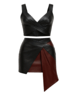 Origami Luxe Geniune Leather Corset and Skirt for Women Transparent BG 800X1000