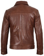 Reeves Brown Real Leather Jacket for Men img2 Back Reeves Brown Real Leather Jacket for Men img2 Back