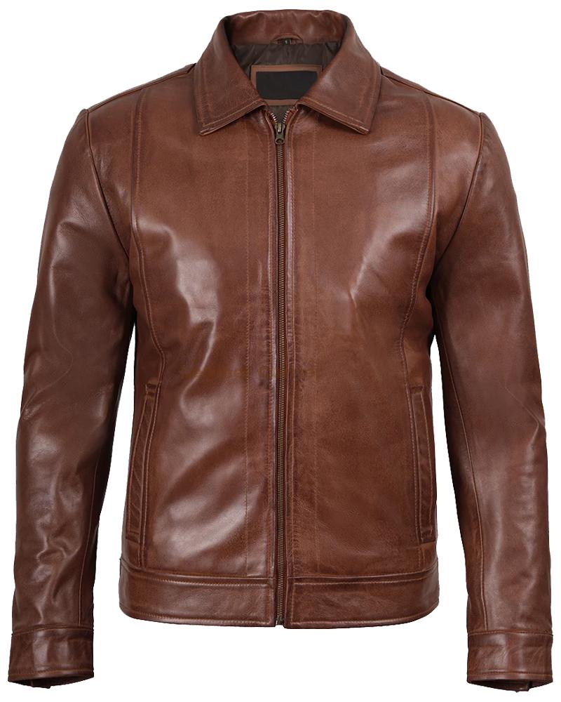 Reeves Brown Real Leather Jacket for Men img4