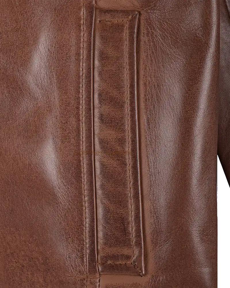 Reeves Brown Real Leather Jacket for Men img7