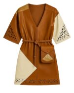 Tribal Style Leather Caftan Dress for Women no model
