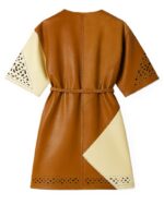 Tribal Style Leather Caftan Dress for Women no model back