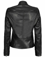 Carrie Black Leather Jacket for Women 4