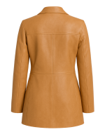 Elite Choice Camel Color Leather Coat for Women back