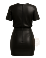 Genuine Black Leather Dress for Women for Parties back without model Genuine Black Leather Dress for Women for Parties back without model