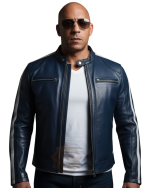 The Road to F9 Concert Vin Diesel Blue Leather Jacket