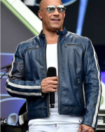 The Road to F9 Concert Vin Diesel Blue Leather Jacket original