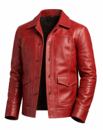 Brad Pitt Fight Club Leather Jacket front 2