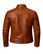 Men’s Vintage-Inspired Café Racer Leather Jacket back