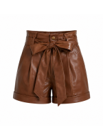 Brown Leather Shorts for Women Brown Leather Shorts for Women