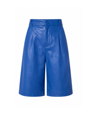 Women’s Elegant Blue Leather Shorts
