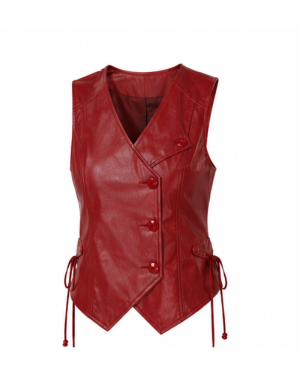 Leather Currier Women’s Red Leather Vest