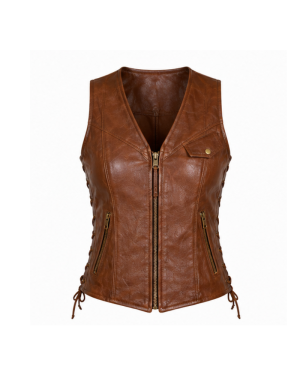 Leather Currier Women’s Tan Leather Vest