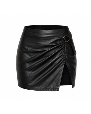 Leather Currier Women’s Black Leather Mini Skirt