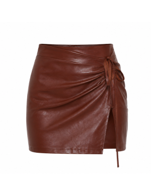 Leather Currier Women’s Brown Leather Mini Skirt