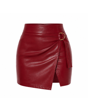 Leather Currier Women’s Red Leather Mini Skirt