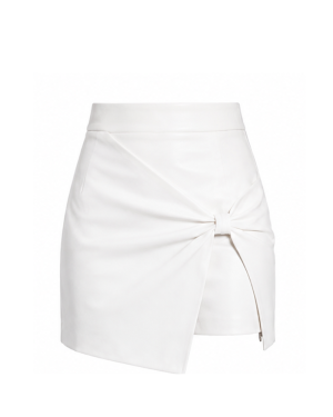 White Leather Mini Skirt