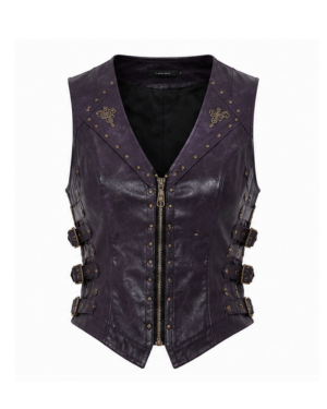 Low Rise Buckle Leather Vest image