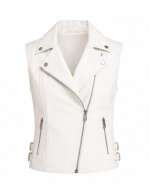 Women White Leather Vest Women White Leather Vest